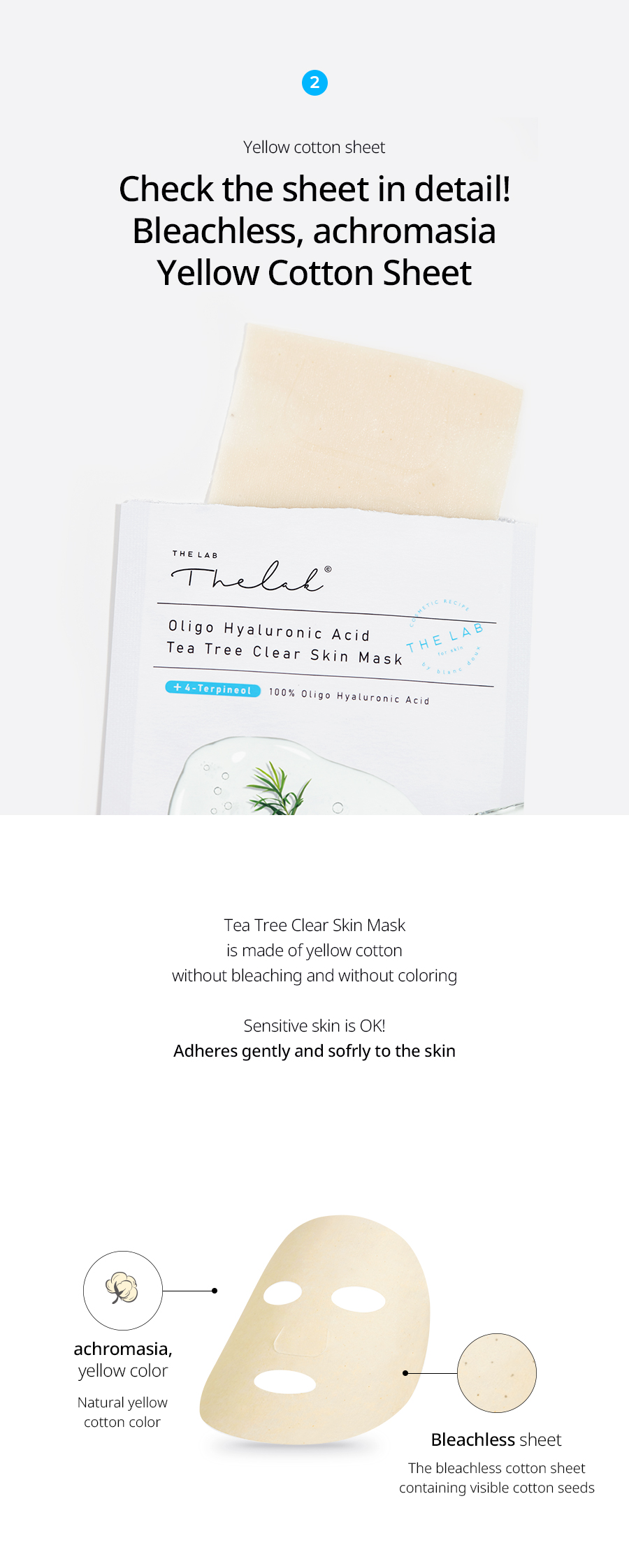 THE LAB by blanc doux - Oligo Hyaluronic Acid Masque peau claire à l'arbre à thé - 1pièce