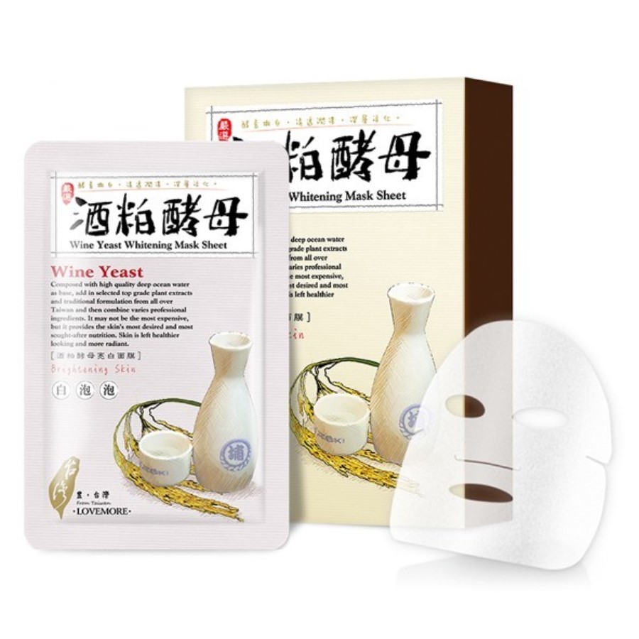 LOVEMORE - Masque blanchissant à la levure de vin - 5pièces