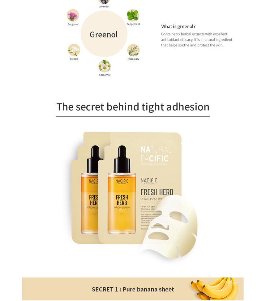 Nacific - Masque aux herbes fraîches - 1pc