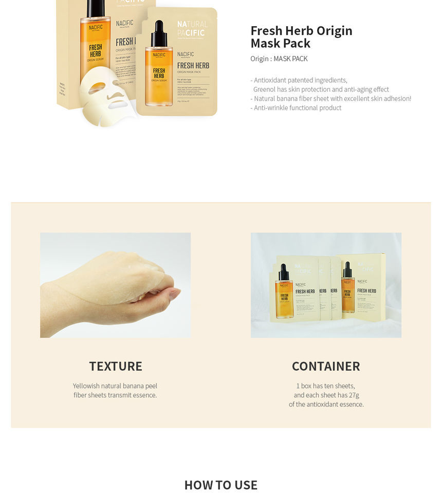 Nacific - Masque aux herbes fraîches - 1pc