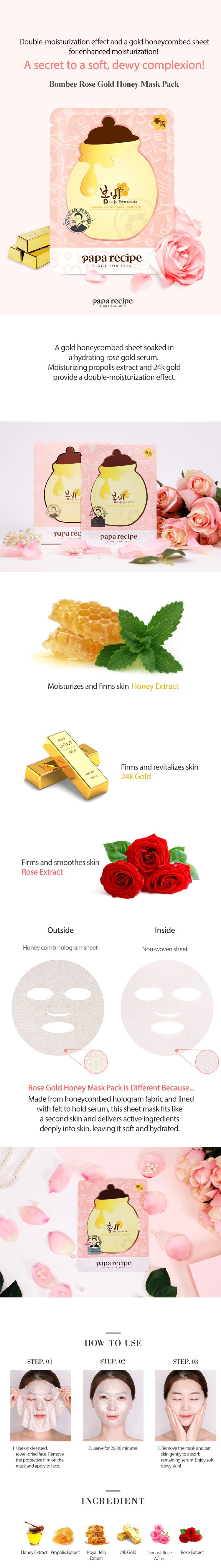 Recette Papa - Masque Bombee au miel d'or rose