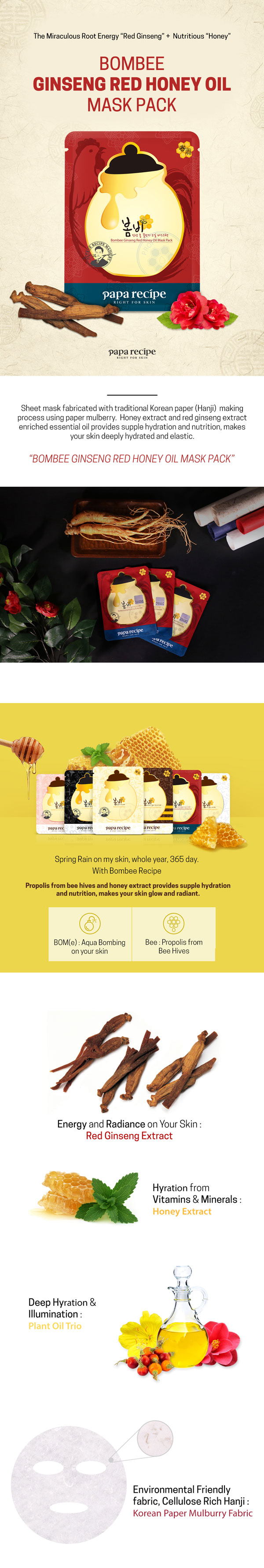 Papa Recipe - Bombee Ginseng Red Honey Oil Mask