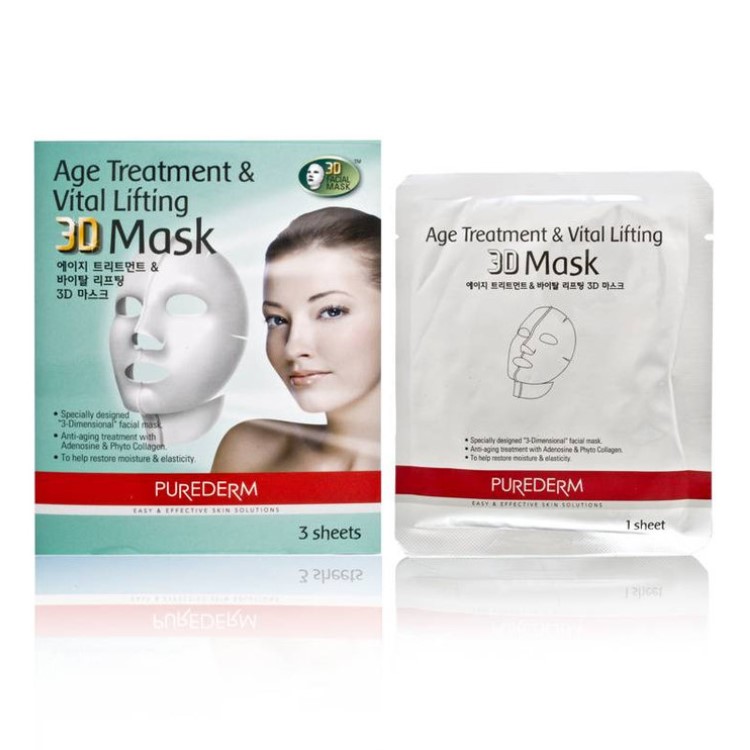 PUREDERM - Masque 3D Traitement Anti-Âge & Lifting Vital - 3pièces