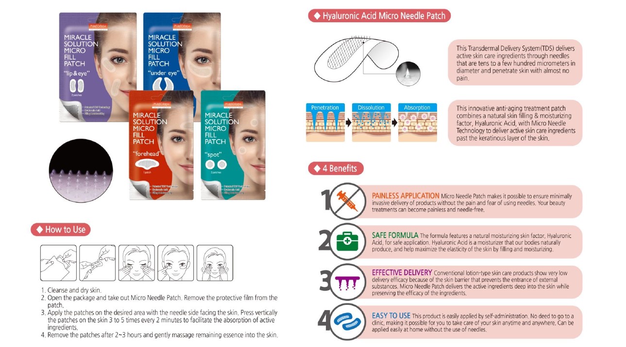 PUREDERM - Patch Miracle Solution Micro Fill - Front - 1 patch