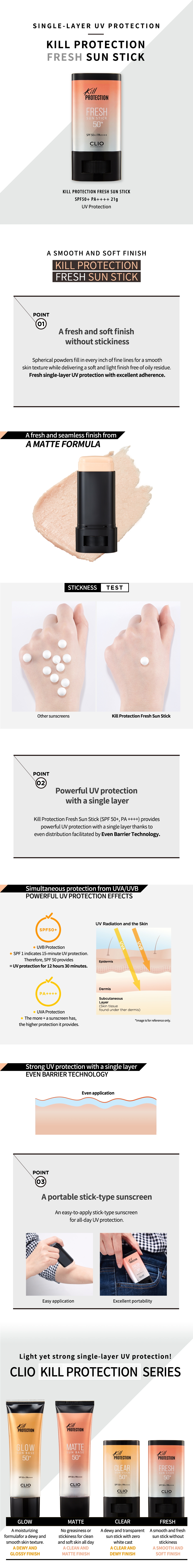 CLIO - Kill Protection Stick solaire frais SPF50 + PA ++++