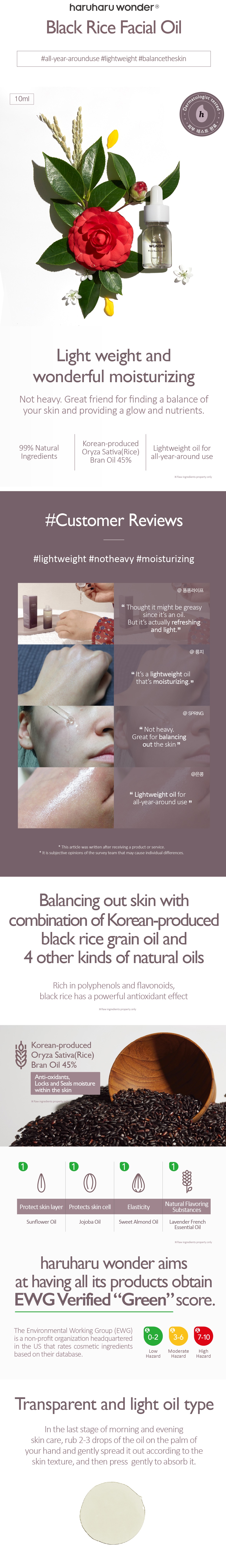 Haruharu WONDER - Black Rice Facial Oil - 10ml