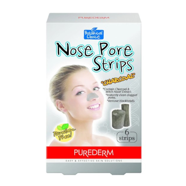 PUREDERM - Bandes de pores de nez - Charcoal - 6 strips