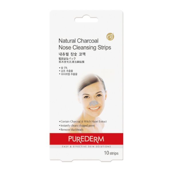 PUREDERM - Natural Charcoal Nose Cleansing Strips - 10 strips