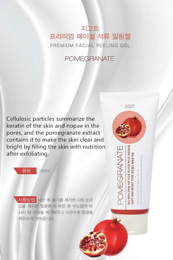 Jigott - Gel Peeling Facial Premium N ° Grenade - 180ml