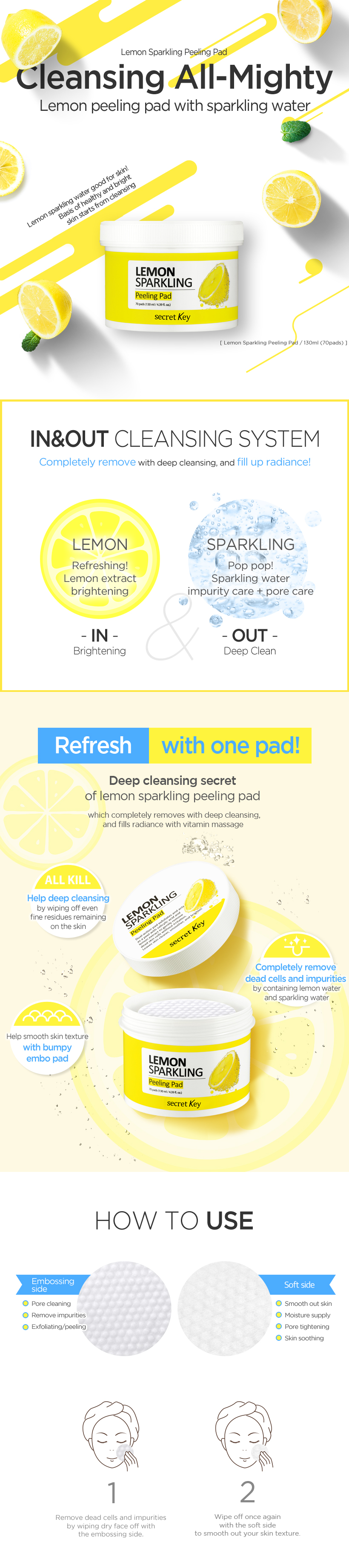 Secret Key - Lemon Sparkling Peeling Pad