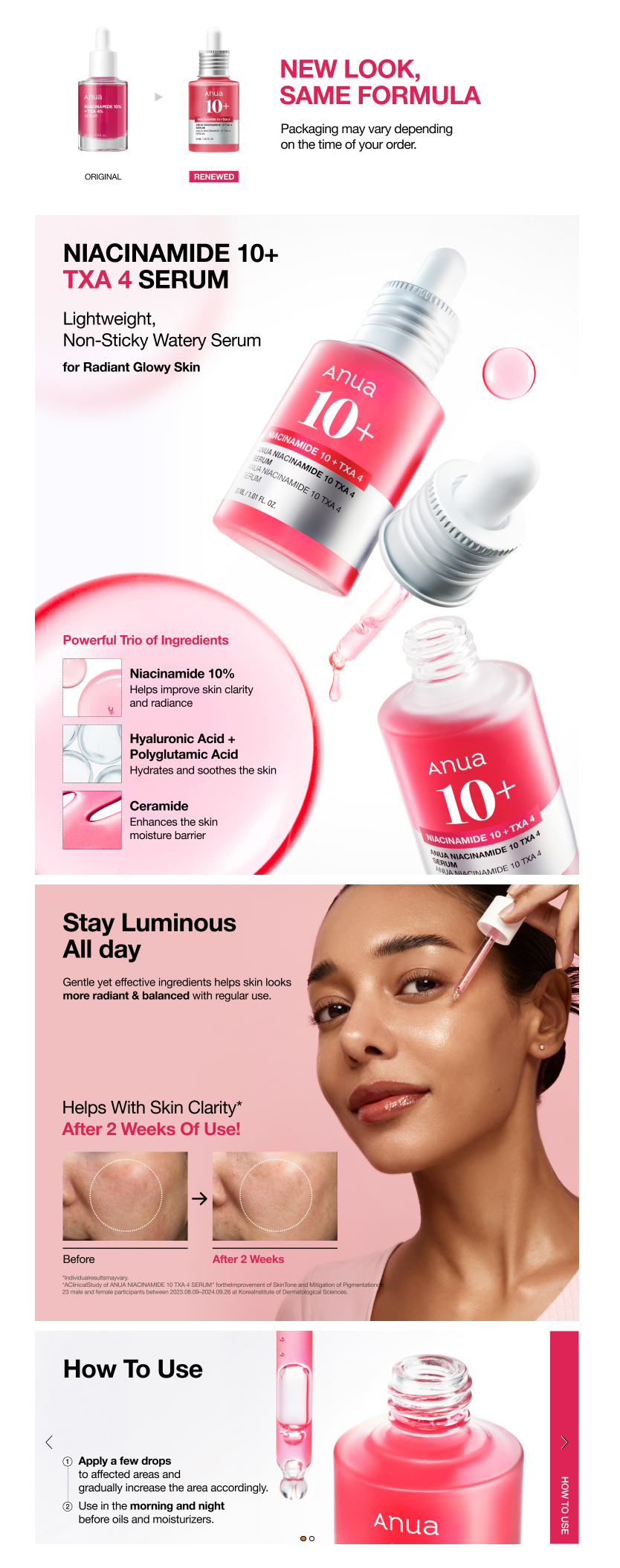 ANUA - Niacinamide10% + TXA 4% Dark Spot Removing Serum - 30ml
