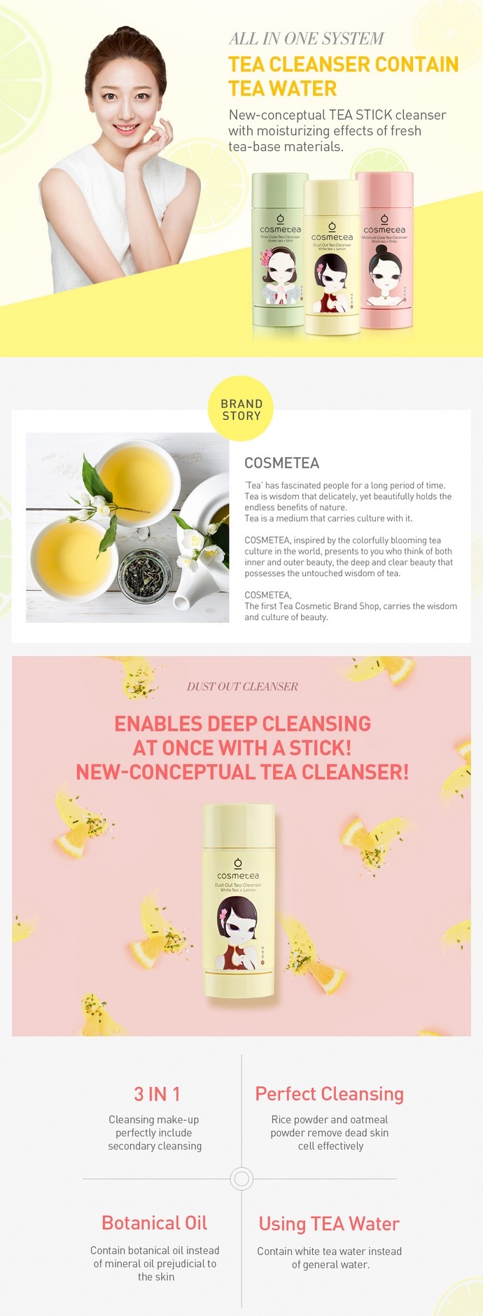 COSMETEA - Dust Out Tea Cleanser (Thé Blanc + Citron) - 65g
