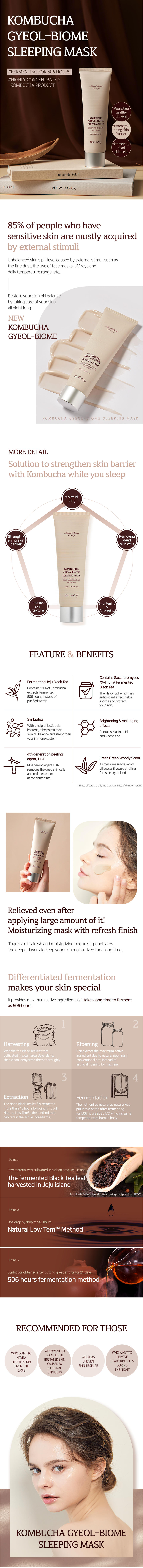 Elishacoy - Masque de sommeil Kombucha Gyeol-Biome - 70ml