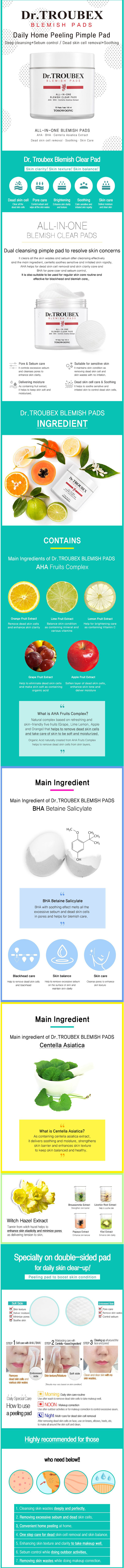 TOSOWOONG - Dr. troubex All in One Blemish Clear Pads