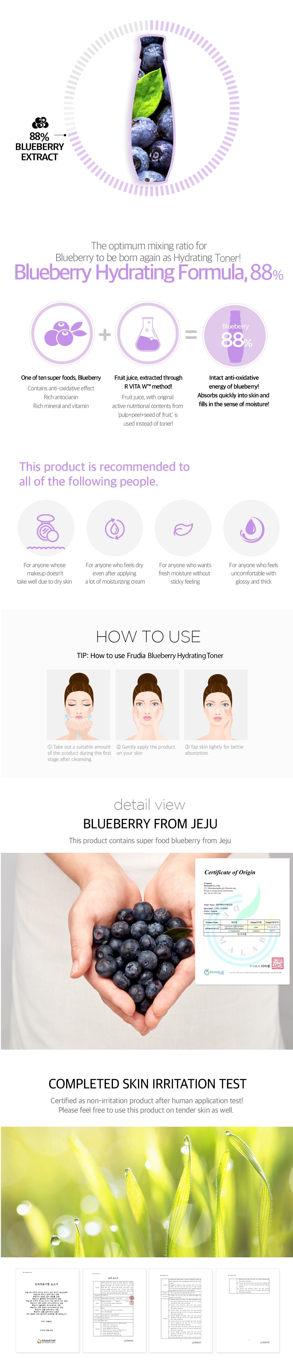 FRUDIA - Blueberry Hydrating Toner - 195ml