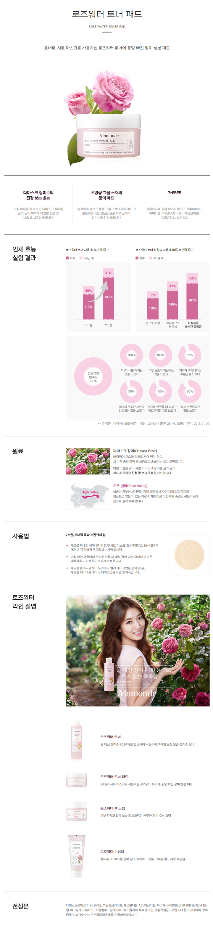 Mamonde - Rose Water Tampon de toner - 1pack