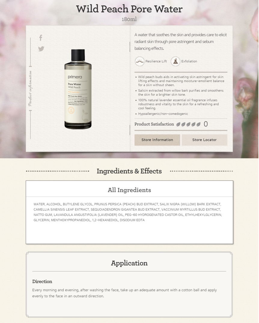primera - Wild Peach Pore Water - 180ml