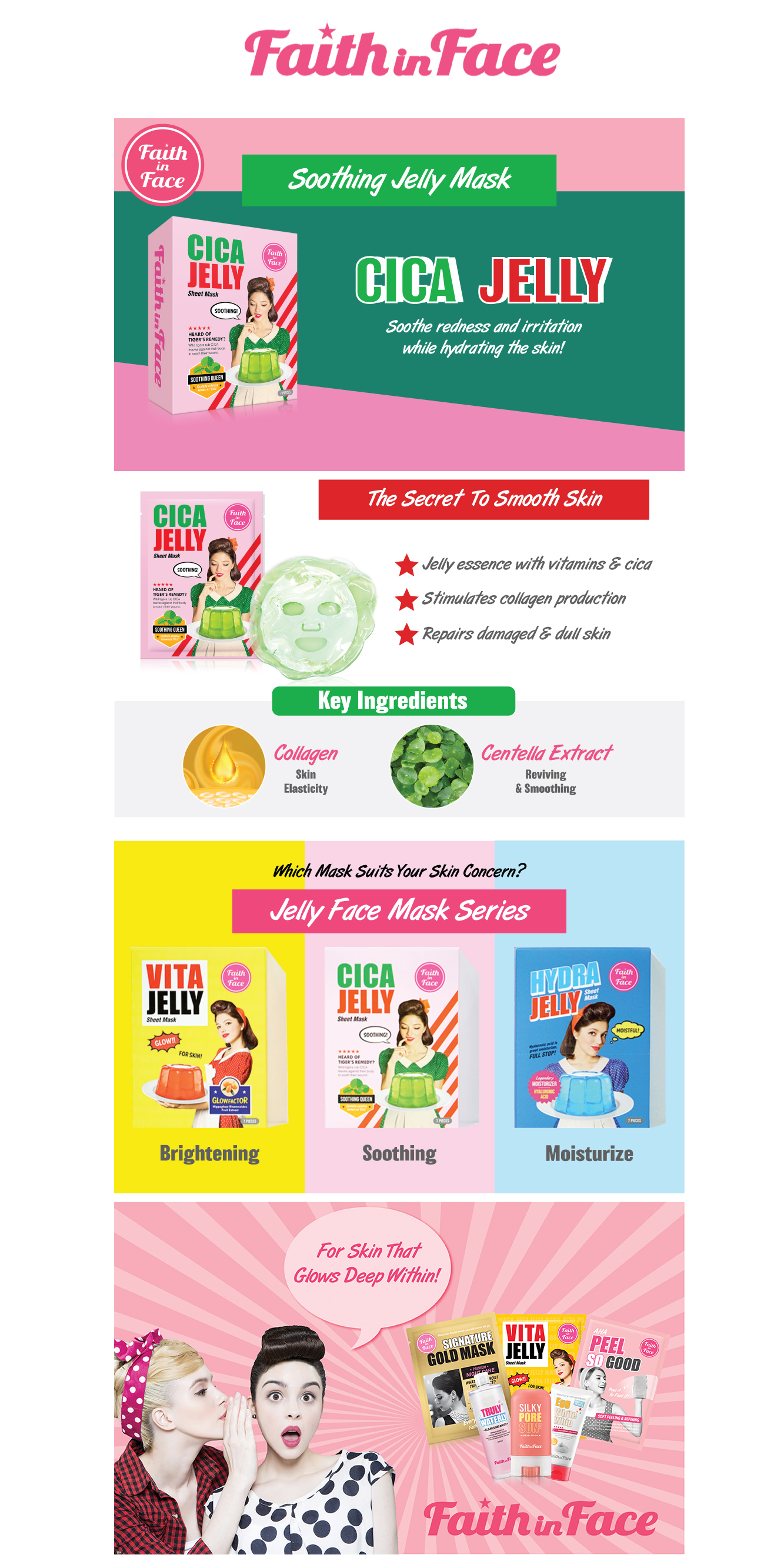 Faith in Face - Cica jelly sheet mask -7 pcs