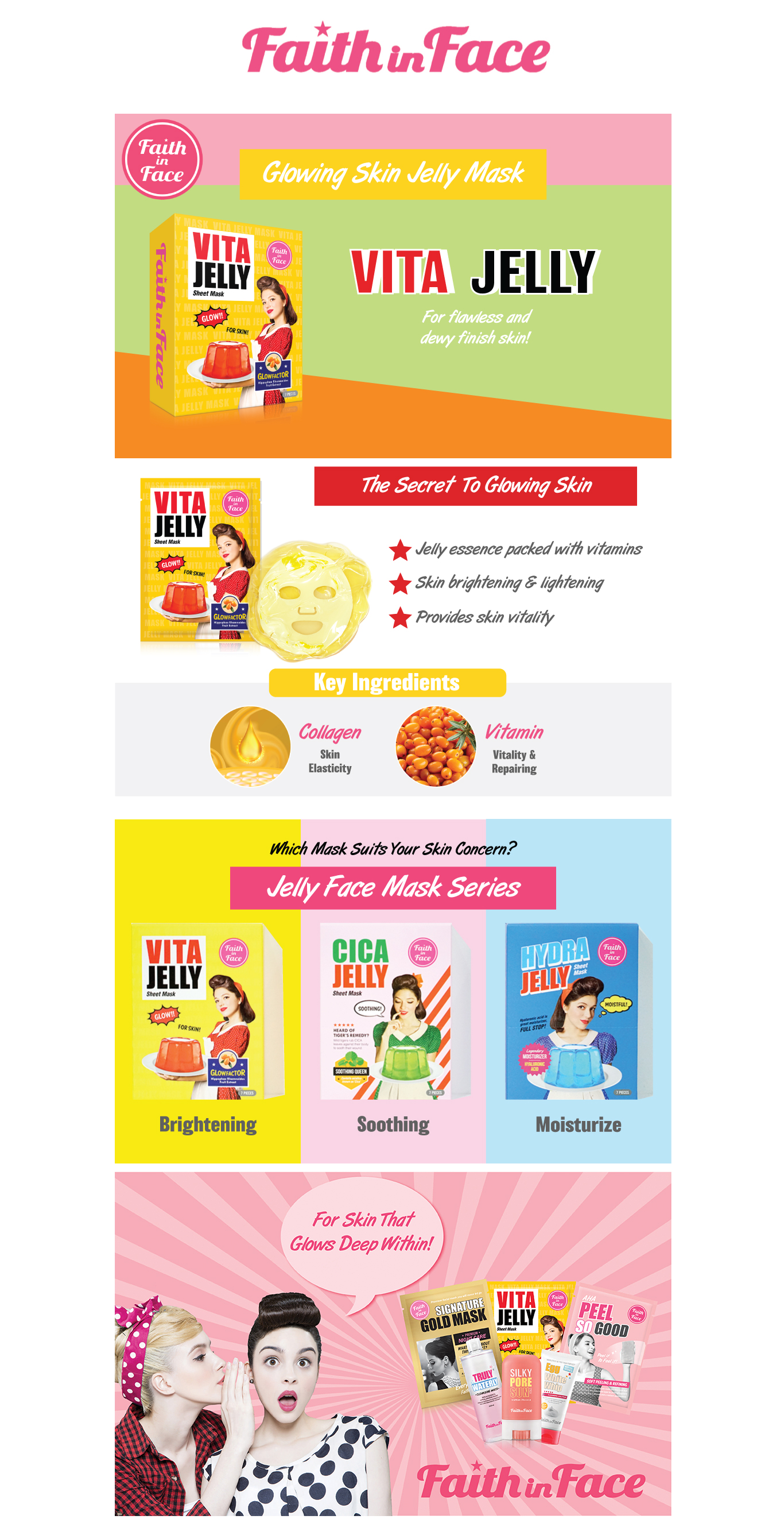 Faith in Face - Vita jelly sheet mask -7 pcs