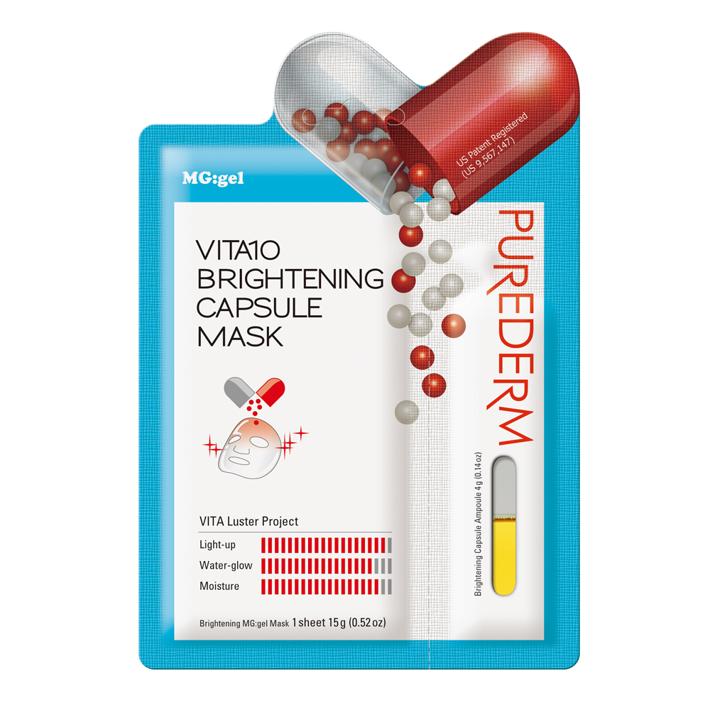 PUREDERM - Masque à capsule éclaircissante Vita10 - 1pc