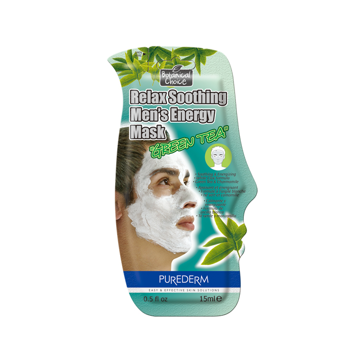 PUREDERM - Relax Soothing Men's Energy Mask - 15ml - Green Tea