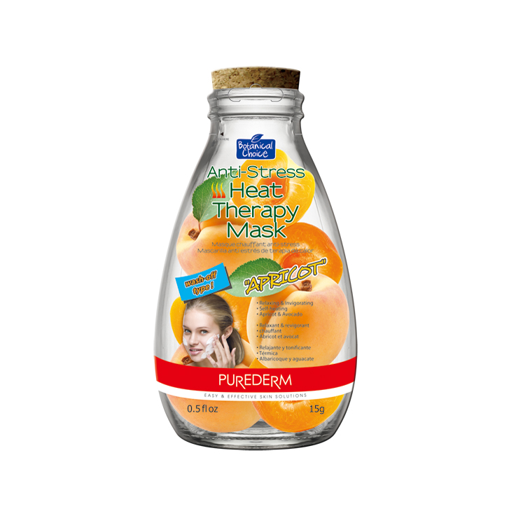 PUREDERM - Masque de thérapie thermique anti-stress - 15g - Abricot