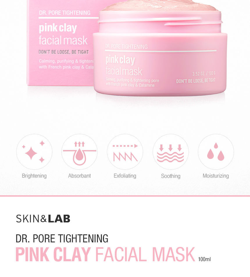 SKIN & LAB - Masque facial Dr. Pore Tightening Pink Clay