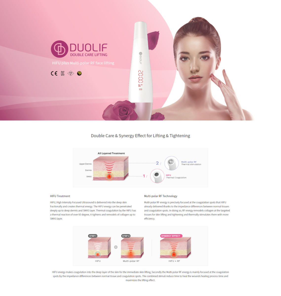 MEDICOSON - 'DUOLIF' 2 in 1 (HIFU + RF) Device for Skin Lifting (110-240V Voltage) - 1set