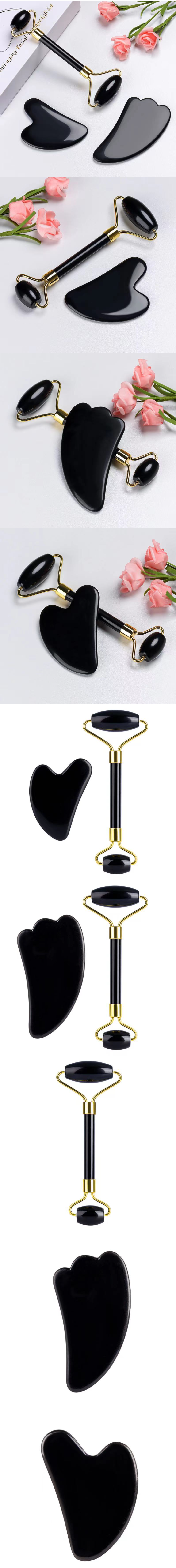 MissLady - Face Roller with Scraping Board Gua Sha Massage Set - 1pc