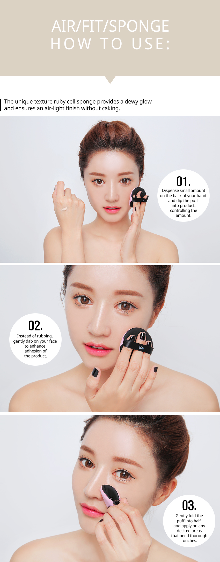 3CE / 3 CONCEPT EYES - Éponge Air Fit