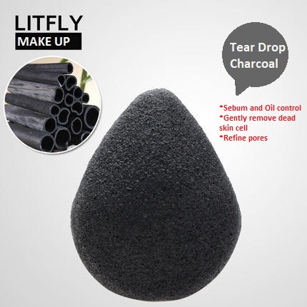 Litfly - naturel konjac, Charbon de bois éponge (Larme)