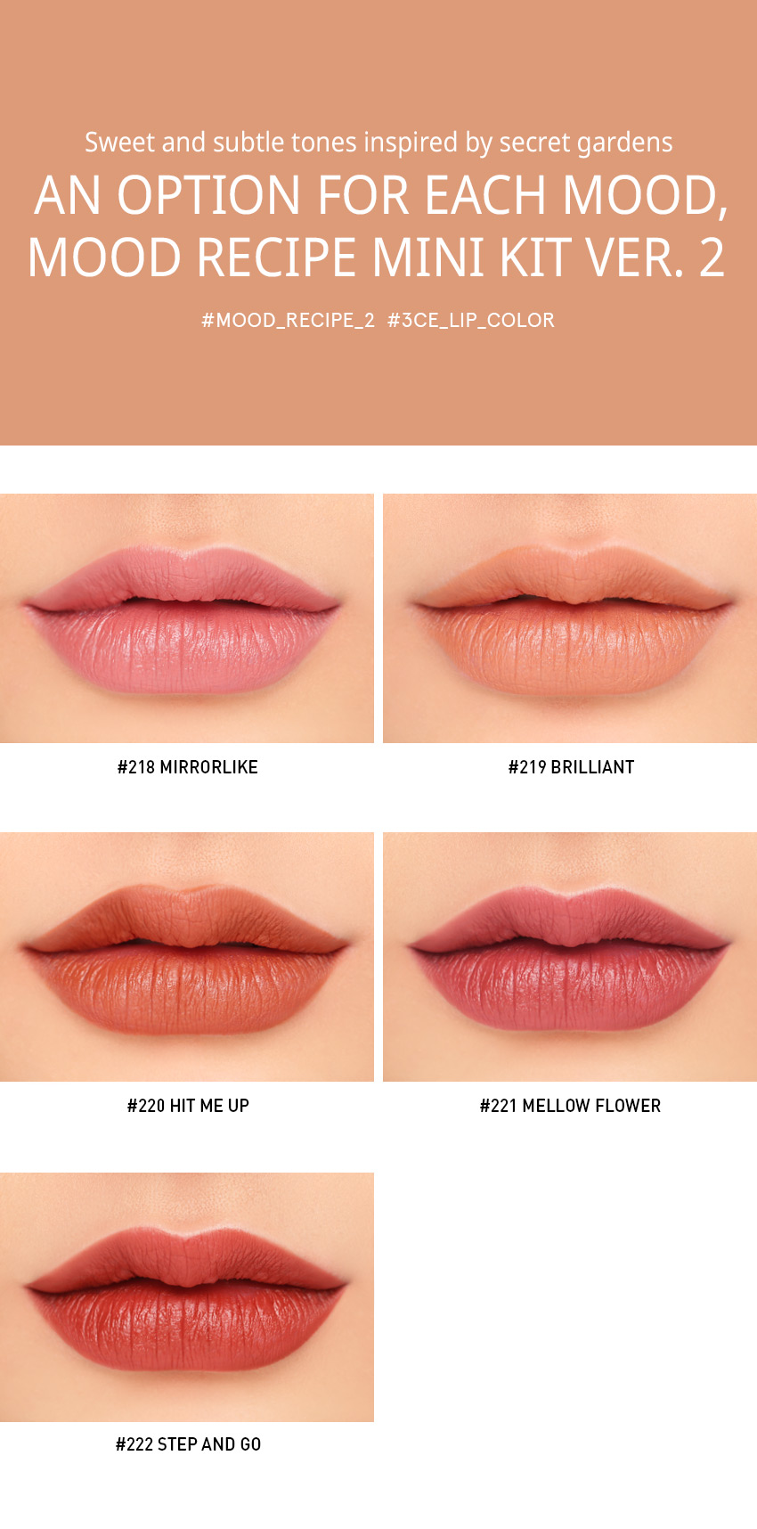 3CE / 3 CONCEPT EYES - Mood Recipe Lip Color Mini Kit 2