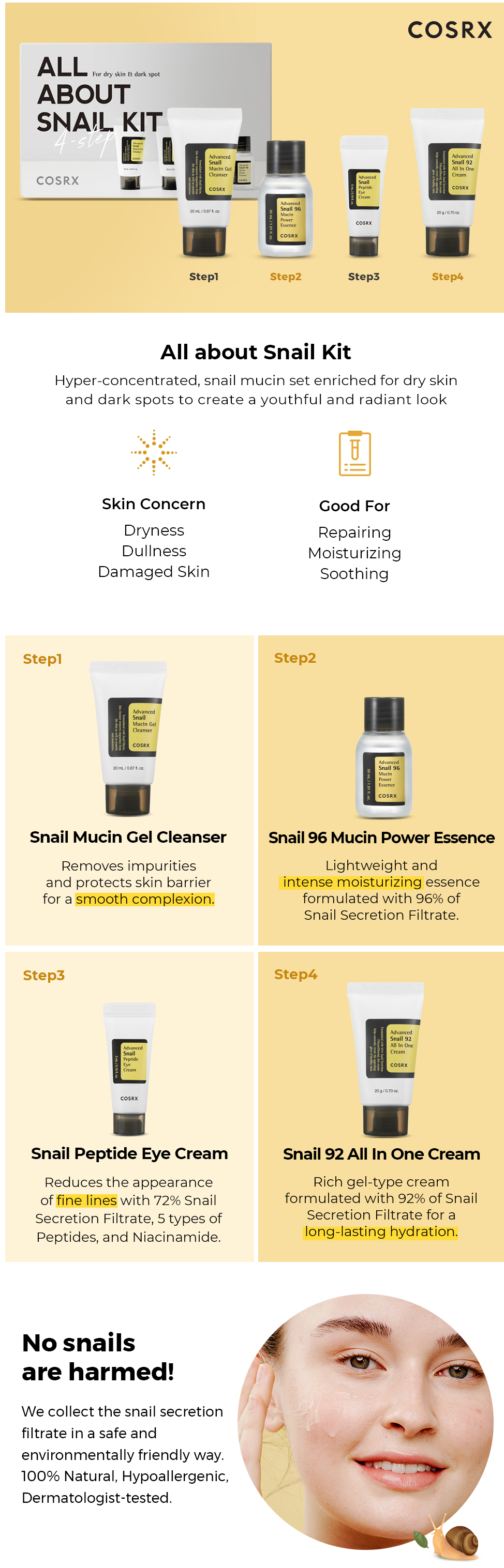 COSRX - All About Snail Kit - 1set(4items)