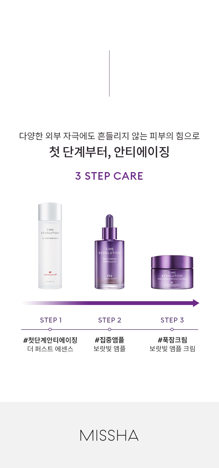 MISSHA - Time Revolution 5X Bestseller 2 Special Set (Essence 150ml, Ampoule 50ml; (Gift) Essence 30ml, Ampoule 10ml, Cream 10ml) - 1set(5pcs)