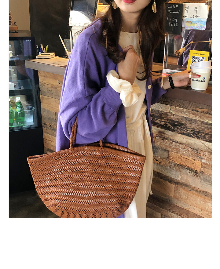 Rosy.B - Plain Oversized Knit Cardigan
