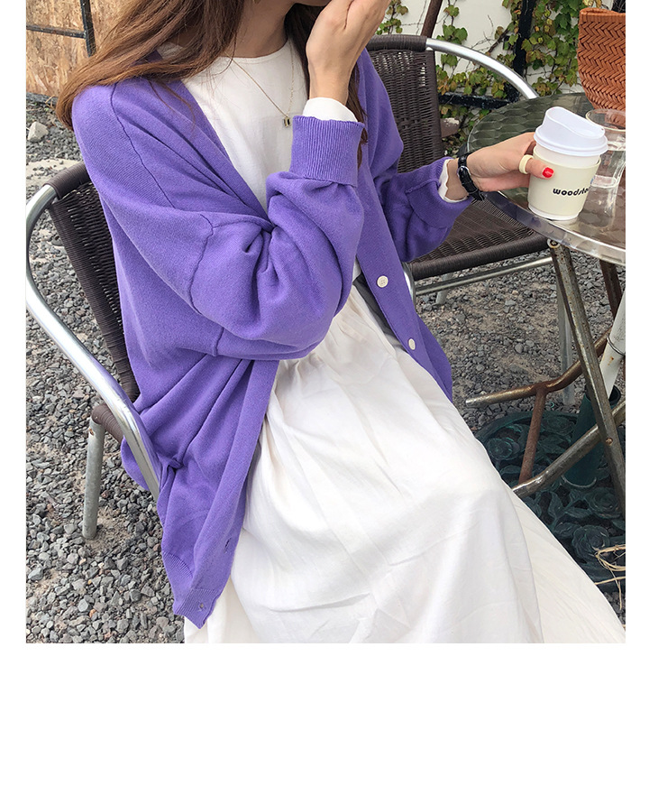 Rosy.B - Plain Oversized Knit Cardigan