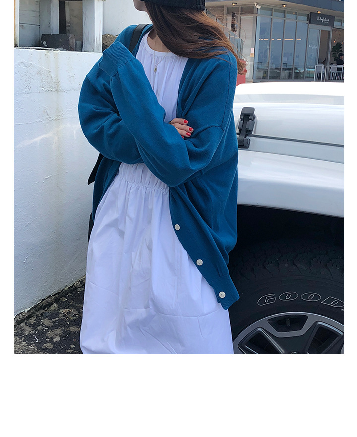 Rosy.B - Plain Oversized Knit Cardigan