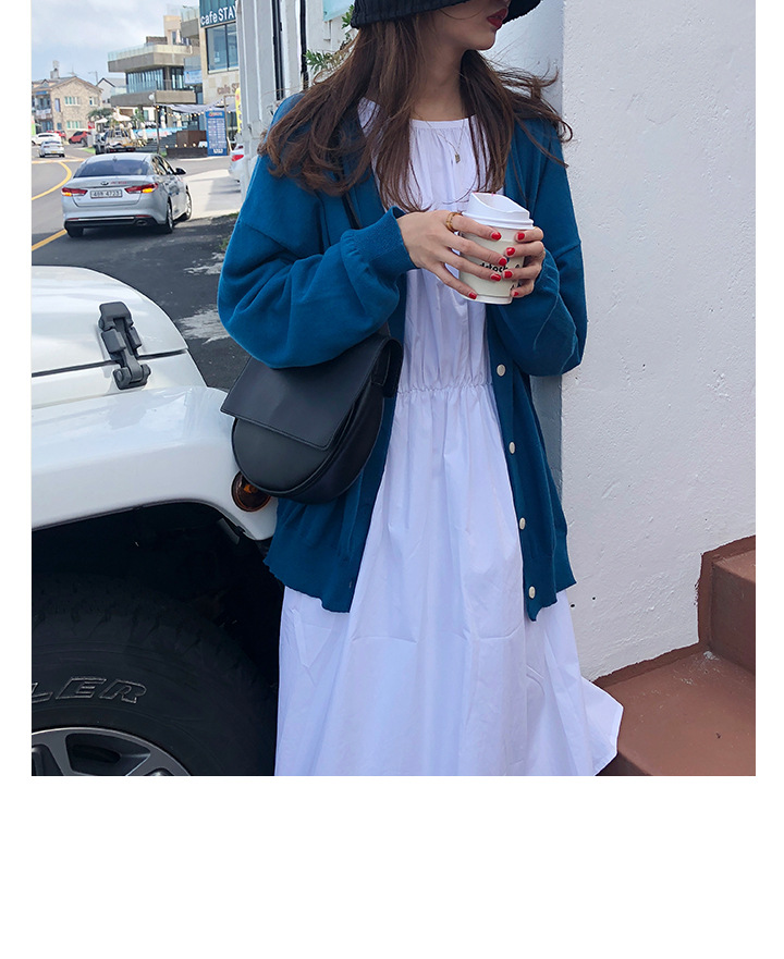 Rosy.B - Plain Oversized Knit Cardigan