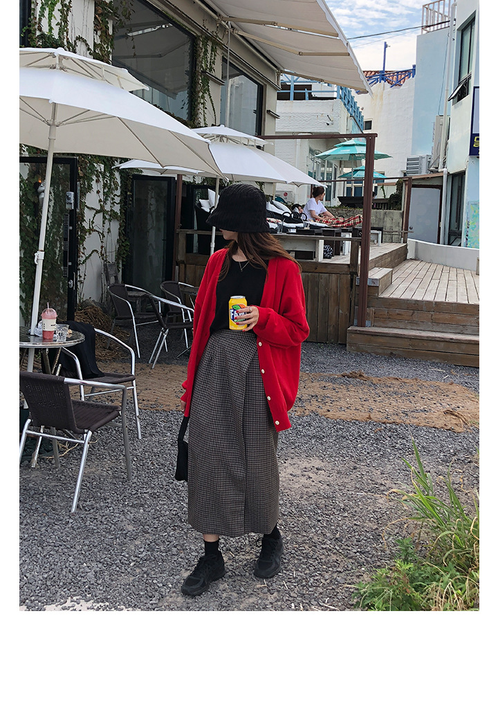 Rosy.B - Plain Oversized Knit Cardigan