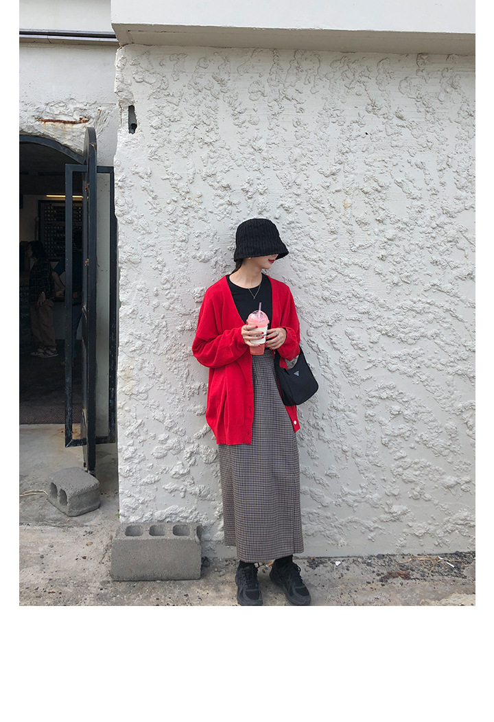 Rosy.B - Plain Oversized Knit Cardigan