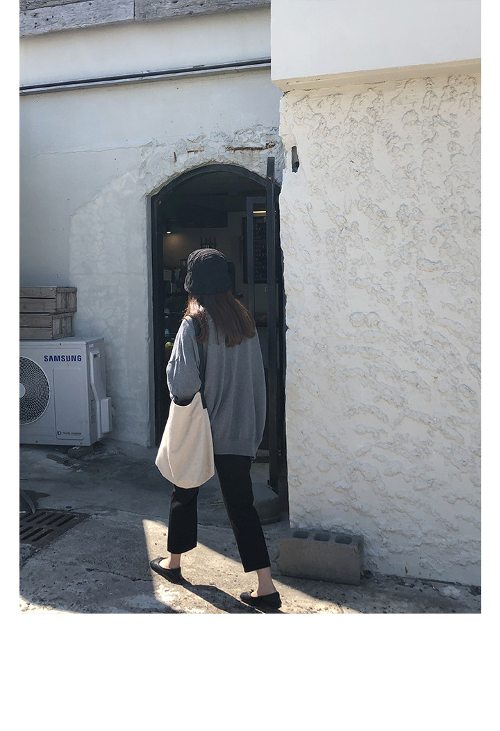 Rosy.B - Plain Oversized Knit Cardigan