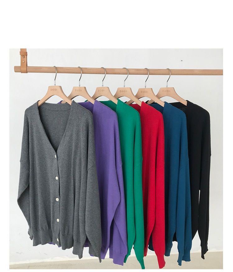 Rosy.B - Plain Oversized Knit Cardigan