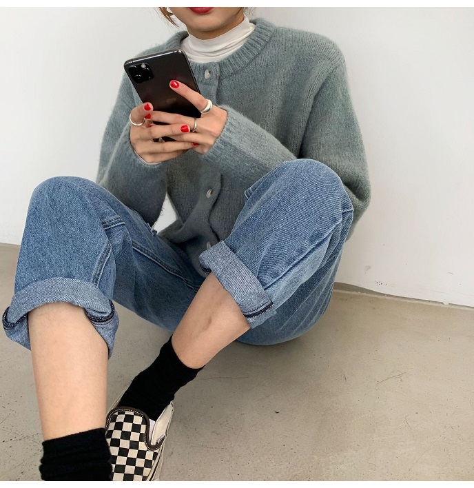 Rosy.B - Long-Sleeve Button Front Knit Cardigan