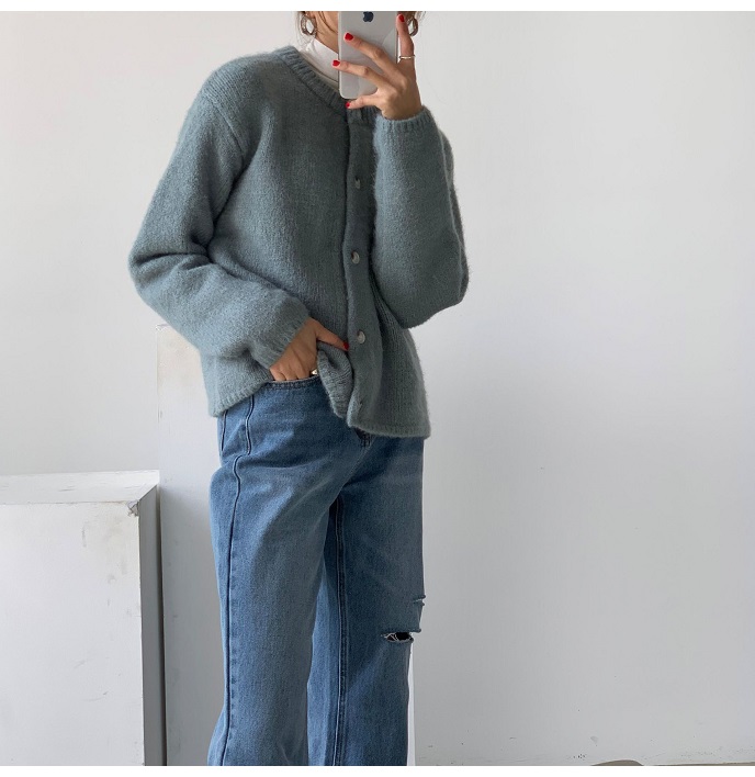 Rosy.B - Long-Sleeve Button Front Knit Cardigan