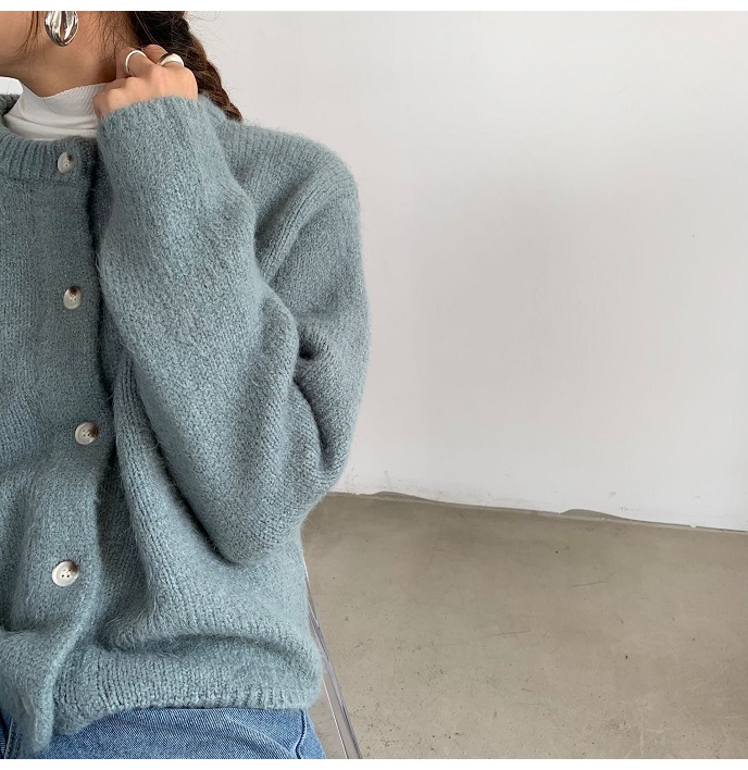 Rosy.B - Long-Sleeve Button Front Knit Cardigan