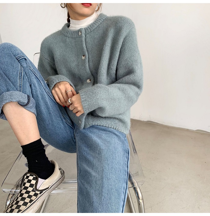 Rosy.B - Long-Sleeve Button Front Knit Cardigan