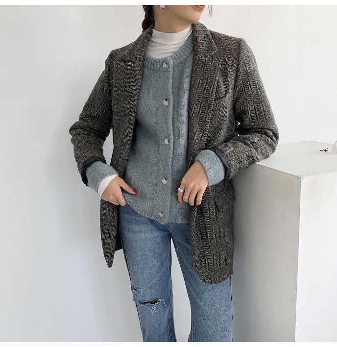 Rosy.B - Long-Sleeve Button Front Knit Cardigan