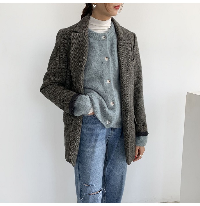 Rosy.B - Long-Sleeve Button Front Knit Cardigan