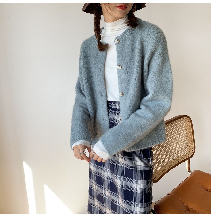 Rosy.B - Long-Sleeve Button Front Knit Cardigan