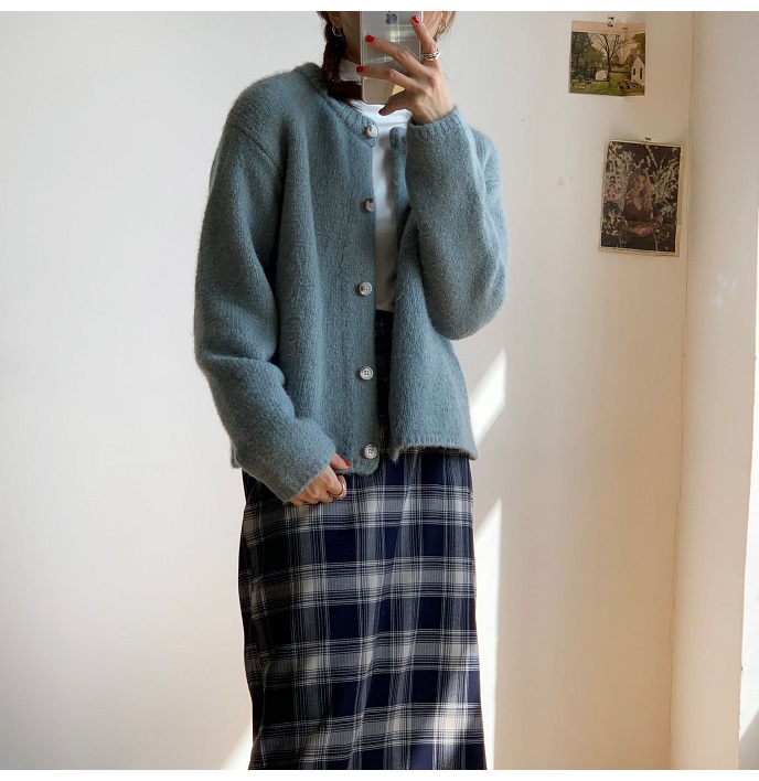 Rosy.B - Long-Sleeve Button Front Knit Cardigan